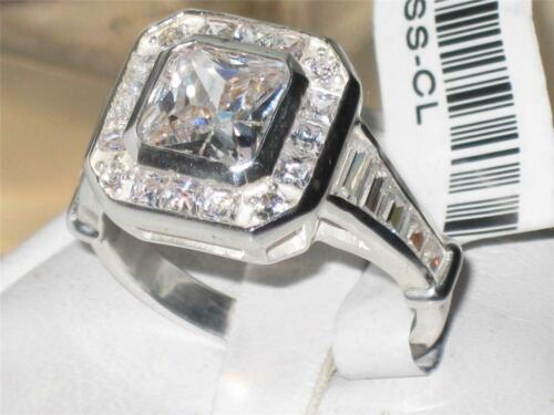 Jewellery Kingdom Sterling Square cz Super Sparkling Stamped Ladies Princess Cut Ring (Silver) - Jewelry Rings - British D'sire