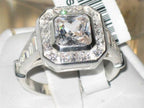 Jewellery Kingdom Sterling Square cz Super Sparkling Stamped Ladies Princess Cut Ring (Silver) - Jewelry Rings - British D'sire
