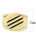 Jewellery Kingdom Strip No Stone 18kt Signet Pinky Classy Steel Mens Gold Ring - Jewelry Rings - British D'sire