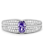 Jewellery Kingdom Tanzanite Oval CZ Sterling Ladies Engagement Ring (Silver & Purple ) - Engagement Rings - British D'sire