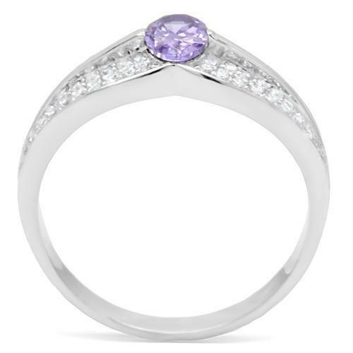 Jewellery Kingdom Tanzanite Oval CZ Sterling Ladies Engagement Ring (Silver & Purple ) - Engagement Rings - British D'sire Main image