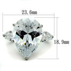 Jewellery Kingdom Three Stone Pear Cut 8 Carat Ladies Ring (Silver) - Jewelry Rings - British D'sire