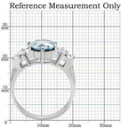 Jewellery Kingdom Three Stones Anniversary Simulated Diamonds Stainless Steel Ring (Blue Topaz) - Jewelry Rings - British D'sire