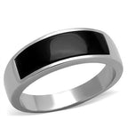 Jewellery Kingdom Thumb Black Stainless Steel Signet Pinky Mens Onyx Band Ring - Jewelry Rings - British D'sire