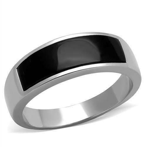 Jewellery Kingdom Thumb Black Stainless Steel Signet Pinky Mens Onyx Band Ring - Jewelry Rings - British D'sire