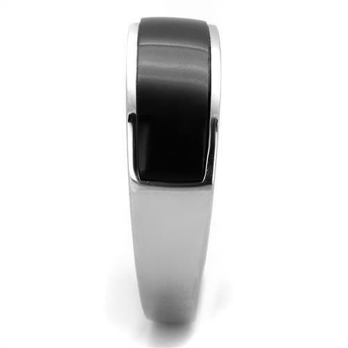 Jewellery Kingdom Thumb Black Stainless Steel Signet Pinky Mens Onyx Band Ring Secondary image