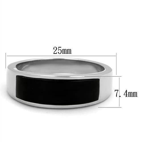 Jewellery Kingdom Thumb Black Stainless Steel Signet Pinky Mens Onyx Band Ring - Jewelry Rings - British D'sire