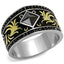 Jewellery Kingdom thumb Jet Stainless Steel Silver Classy Mens Ring Band (Black & Gold) - Rings - British D'sire