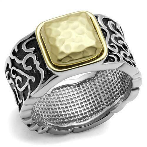 Jewellery Kingdom Thumb Signet Pinky Stainless Steel Silver Mens Gold Band Ring - Jewelry Rings - British D'sire Main image