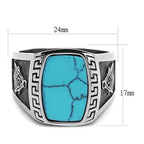 Jewellery Kingdom Turquoise Mens Signet Pinky Oval 89 Carat Classy Unique Ring - Jewelry Rings - British D'sire