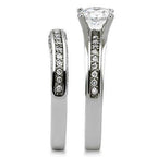 Jewellery Kingdom Wedding And Engagement CZ Cubic Zirconia Ring Set (Silver) - Jewelry Rings - British D'sire
