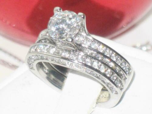 Jewellery Kingdom Wedding And Engagement CZ Cubic Zirconia Ring Set (Silver) - Jewelry Rings - British D'sire