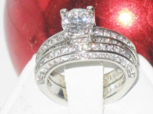 Jewellery Kingdom Wedding And Engagement CZ Cubic Zirconia Ring Set (Silver) - Jewelry Rings - British D'sire