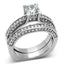 Jewellery Kingdom Wedding And Engagement CZ Cubic Zirconia Ring Set (Silver) - Jewelry Rings - British D'sire