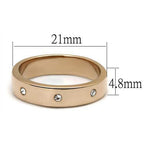 Jewellery Kingdom Wedding Band 5mm Cubic Zirconia Stainless Steel Studded Ring (Gold) - Engagement Rings - British D'sire