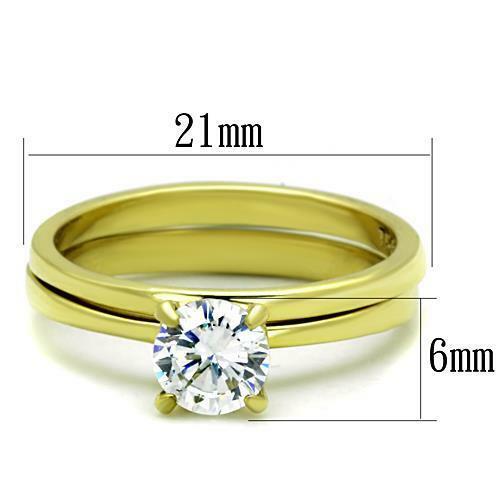 Jewellery Kingdom Wedding Band Ladies Steel Bridal Engagement Ring Set Secondary image