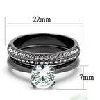 Jewellery Kingdom Wedding Engagement 130carat Gunmetal Steel Band Ladies Ring Set - Rings - British D'sire