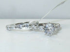 Jewellery Kingdom Wedding Engagement Band Set Rhodium Ring (Silver) - Rings - British D'sire
