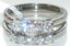 Jewellery Kingdom Wedding Engagement Set Ladies Stainless Steel Cz Three Stone 2pcs Silver Ring - Jewelry Rings - British D'sire