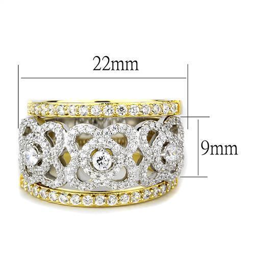 Jewellery Kingdom Wedding Full Eternity Sterling Silver Ladies Gold Stacking Bands Ring - Jewelry Rings - British D'sire Main image