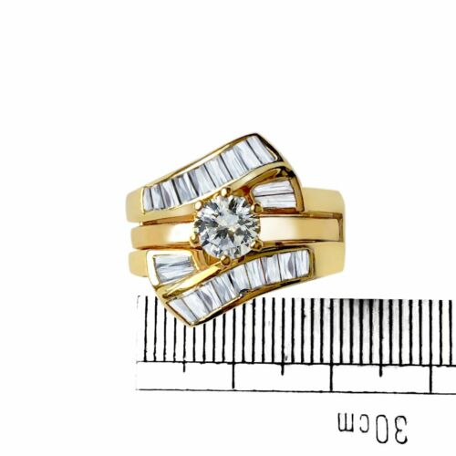 Jewellery Kingdom Wedding Set Cz Guard Sterling Silver Engagement Solitaire Ring (Gold) - Jewelry Rings - British D'sire