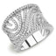 Jewellery Kingdom Wide Band Cubic Zirconia Rhodium Pave Sparkling Ladies Ring (Silver) - Jewelry Rings - British D'sire