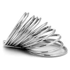 Jewellery Kingdom Wide Silver Rhodium Movable Linked Ladies Sacking Bands Ring - Rings - British D'sire