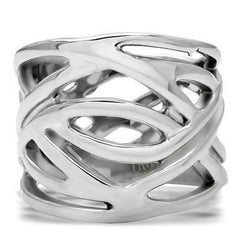 Jewellery Kingdom Wide Stainless Steel Ladies Silver Ring Band (Silver) - Rings - British D'sire