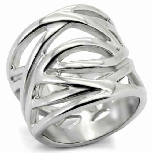 Jewellery Kingdom Wide Stainless Steel Ladies Silver Ring Band (Silver) - Rings - British D'sire