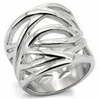 Jewellery Kingdom Wide Stainless Steel Ladies Silver Ring Band (Silver) - Rings - British D'sire