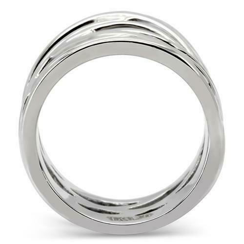 Jewellery Kingdom Wide Stainless Steel Ladies Silver Ring Band (Silver) - Rings - British D'sire