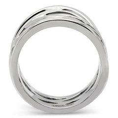 Jewellery Kingdom Wide Stainless Steel Ladies Silver Ring Band (Silver) - Rings - British D'sire