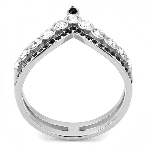 Jewellery Kingdom Wishbone Bezel Cubic Zirconia Ladies Ring (Black) - Jewelry Rings - British D'sire