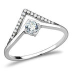 Jewellery Kingdom Wishbone Solitaire Band Cubic Zirconia Flat Stainless Steel Ring - Jewelry Rings - British D'sire