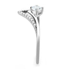 Jewellery Kingdom Wishbone Solitaire Band Cubic Zirconia Flat Stainless Steel Ring - Jewelry Rings - British D'sire