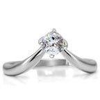 Jewellery Kingdom Wishbone Solitaire Stainless Steel Cubic Zirconia Ladies Ring (Silver) - Engagement Rings - British D'sire