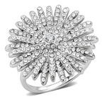 Jewellery Kingdom Womens Flower Simulated Diamond Stainless Steel Statement Ring - Jewelry Rings - British D'sire