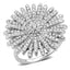 Jewellery Kingdom Womens Flower Simulated Diamond Stainless Steel Statement Ring - Jewelry Rings - British D'sire