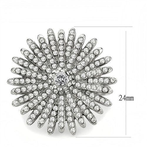 Jewellery Kingdom Womens Flower Simulated Diamond Stainless Steel Statement Ring Secondary image