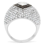 Jewellery Kingdom Womens Heart Dome Sterling Silver Simulated Diamond Micro Pave Ring - Jewelry Rings - British D'sire