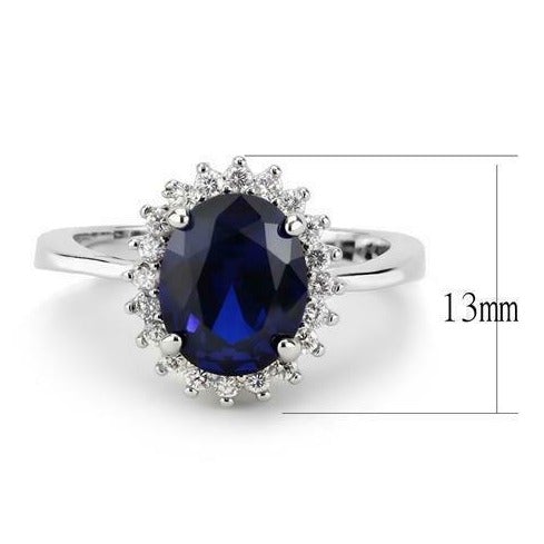 Jewellery Kingdom Women's London Sapphire Oval Elegant Simulated Diamond Ring (Blue) - Jewelry Rings - British D'sire