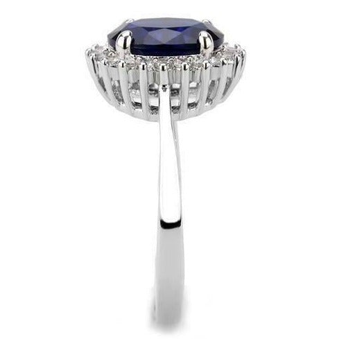 Jewellery Kingdom Women's London Sapphire Oval Elegant Simulated Diamond Ring (Blue) - Jewelry Rings - British D'sire