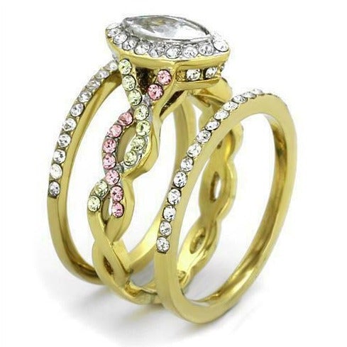 Jewellery Kingdom Women's Marquise 18KT Gold Simulated Diamond Ring Set - Jewelry Rings - British D'sire Main image