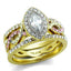Jewellery Kingdom Women's Marquise 18KT Gold Simulated Diamond Ring Set - Jewelry Rings - British D'sire