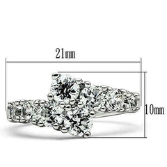 Jewellery Kingdom Womens Rhodium Cluster Anniversary Simulated Diamond Ring - Jewelry Rings - British D'sire