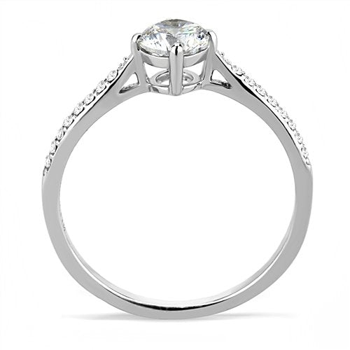 Jewellery Kingdom Womens Solitaire Engagement Simulated Diamonds Stainless Steel Ring - Jewelry Rings - British D'sire