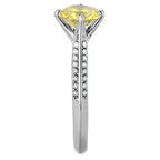 Jewellery Kingdom Yellow Cubic Zirconia Accents Stainless Steel Silver Ladies Engagement Citrine Ring - Engagement Rings - British D'sire