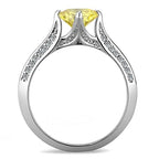 Jewellery Kingdom Yellow Cubic Zirconia Accents Stainless Steel Silver Ladies Engagement Citrine Ring - Engagement Rings - British D'sire