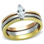 Jewellery Kingdom Yellow Stainless Steel Wedding Bands 15 CT Marquise Ring Set ( Rose Gold) - Rings - British D'sire