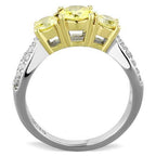 Jewellery Kingdom YellowThree Stone Cubic Zirconia Gold Stainless Steel Ladies Citrine Ring - Jewelry Rings - British D'sire